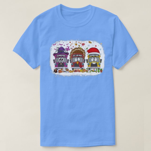 T-shirt Hallothanksmas Conducteur de bus scolaire Thanksgi (Design devant)