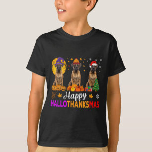 T-shirt Hallothanksmas de Noël de Chien de Boxe