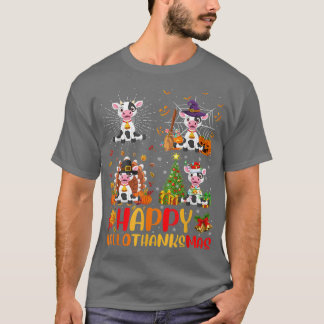 T-shirt Hallothanksmas de vache Halloween Thanksgiving Chr