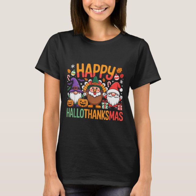 T-shirt Hallothanksmas Dental Istant Funny Tooth Christmas (Devant)