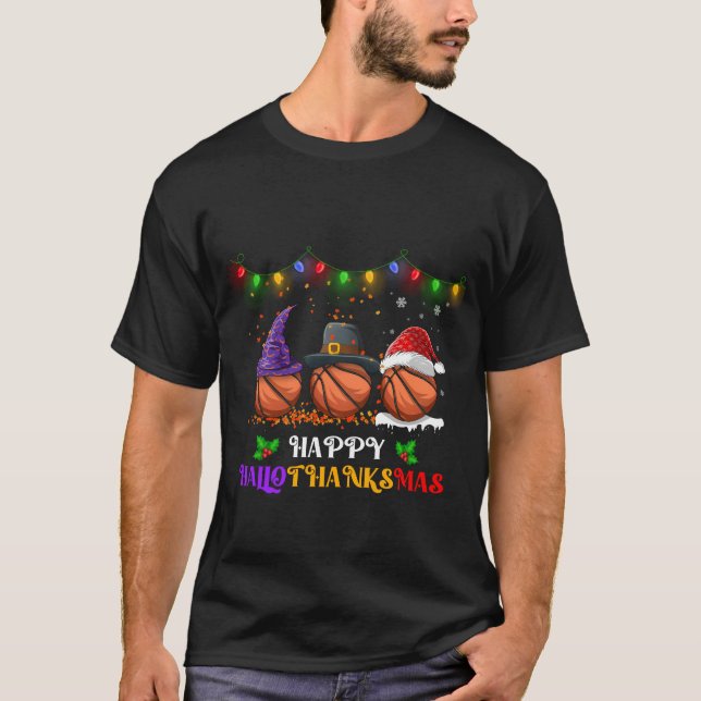 T-shirt Hallothanksmas du basket (Devant)