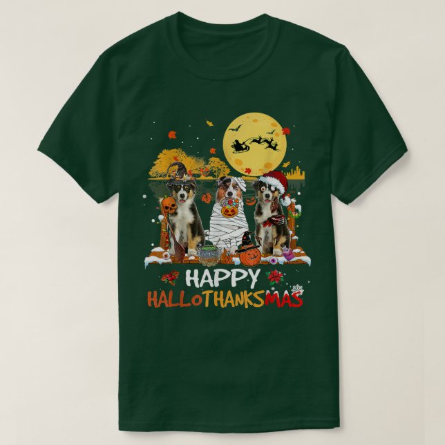 T-shirt Hallothanksmas Halloween australien (Design devant)