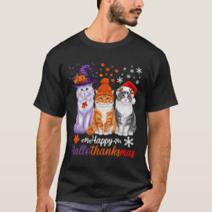 T-shirt Hallothanksmas Halloween Chats Thanksgiving C