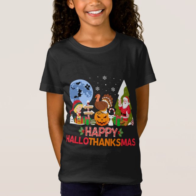 T-Shirt Hallothanksmas heureux (Devant)