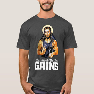T-shirt Hallow Be Hy Gains Jesus Poids Lifting Workout