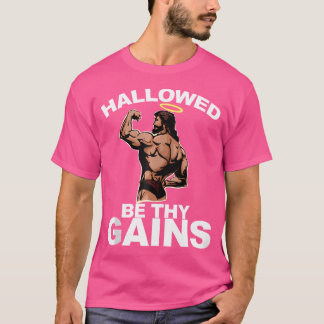 T-shirt Hallow Be Thains Funny Swole Jesus Bodybuildi
