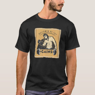 T-shirt Hallow Be Thains Muscle Jesus Poids Lifting