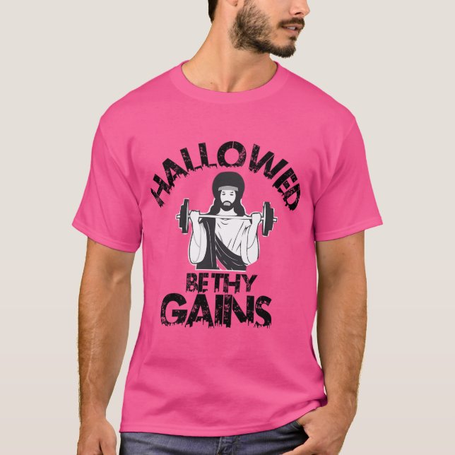T-shirt Hallow Be Thains Swole Jesus (Devant)