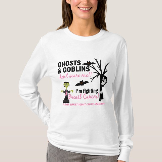 T-shirt Halloween 1 guerrier de cancer du sein (Devant)