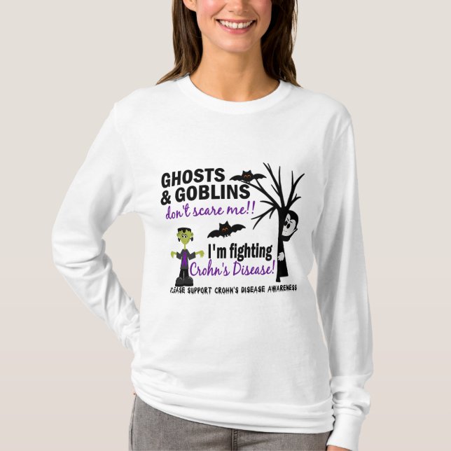 T-shirt Halloween 1 guerrier de maladie de Crohn (Devant)