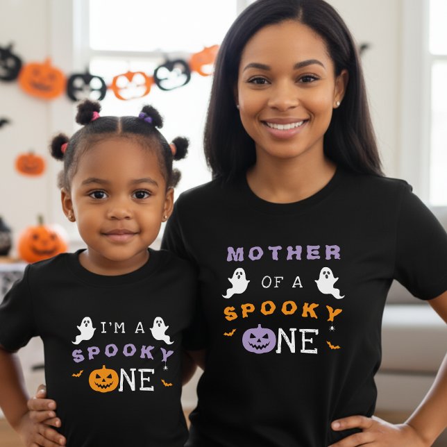T-shirt Halloween 1er anniversaire Éffrayant One Ghost Mot (Halloween 1st Birthday Spooky One Ghost Mother T-Shirt
)