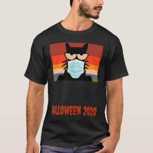 T-shirt Halloween 2020, Chat Noir avec Masque