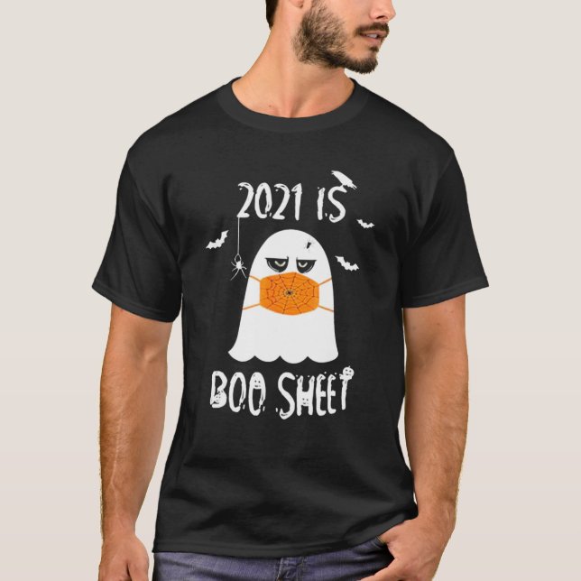 T-shirt Halloween 2021 Est Boo Sheet Funny Angry Ghost (Devant)