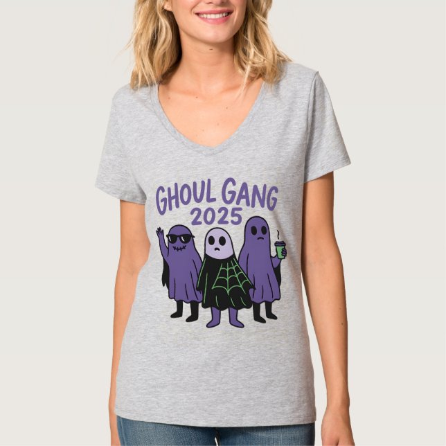 T-shirt Halloween 2025, Ghoul Gang Coffee Squad (Devant)