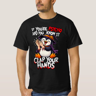 T-shirt Halloween 2026 Psychopathe Manchot Qui Applaudit