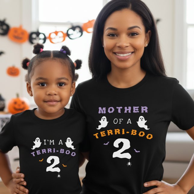 T-shirt Halloween 2ème anniversaire Terri-Boo Twos Ghost M (Halloween 2nd Birthday Terri-Boo Twos Ghost Mother T-Shirt
)