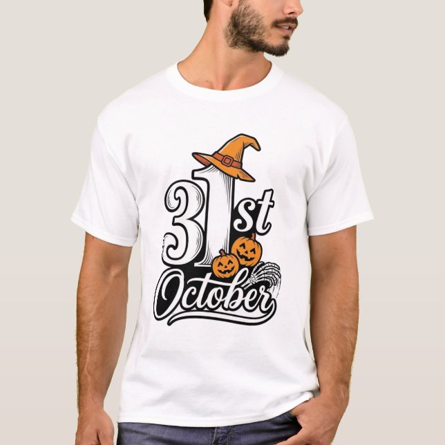 T-shirt Halloween 31 octobre typographie conception de t-s (Devant)