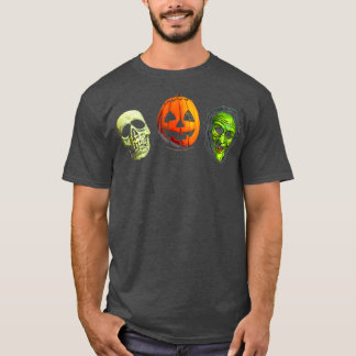 T-shirt Halloween 3 masques Shamrocks en argent