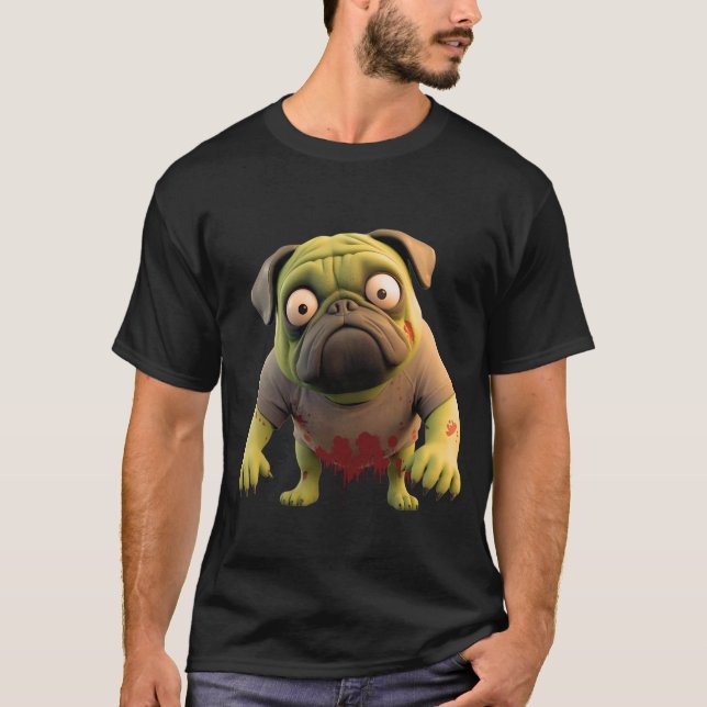 T-shirt Halloween 3D Carlin Zombie (Devant)