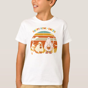 T-shirt Halloween 70's Style A Kid et their Pup
