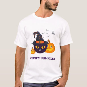 T-shirt Halloween à fourrure et militaire de sorcière