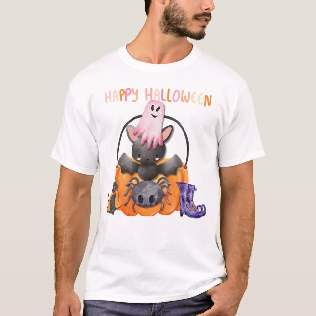 T-shirt Halloween a hanté le plaisir pour tous les âges. (Devant)