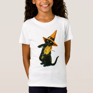 T-Shirt Halloween à l'ancienne, chat sorcier jouant au vio