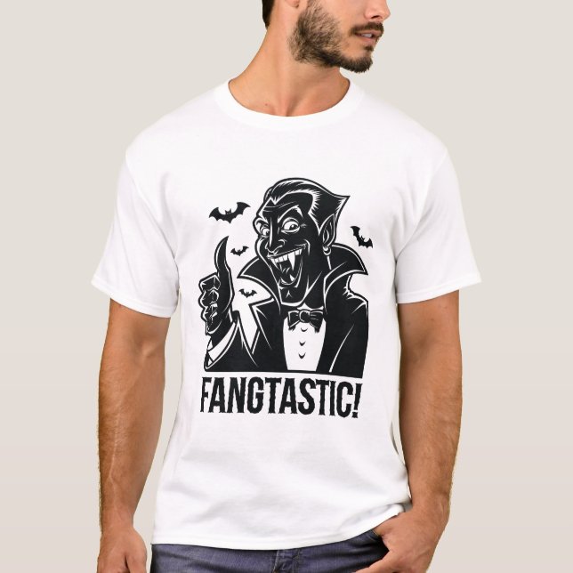 T-shirt Halloween A Vampire Fangtastic (Devant)
