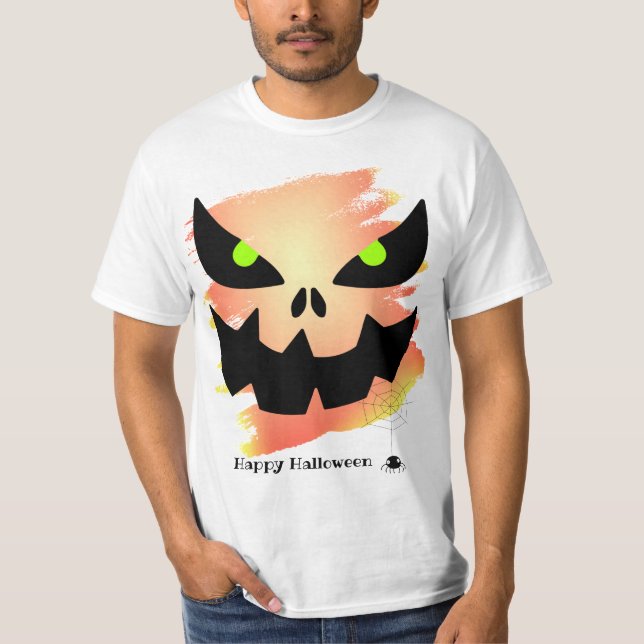 T-shirt Halloween Abstrait Éffrayant Jack o'Lantern face (Devant)