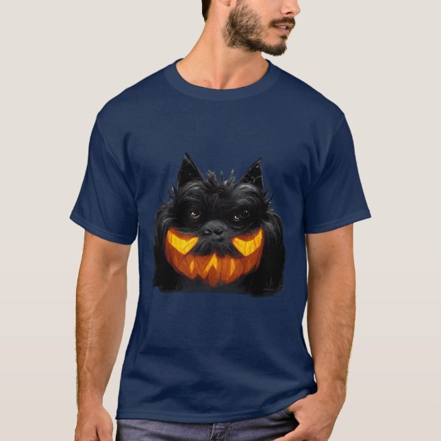 T-shirt Halloween Affenpinscher Affenpinscher (Devant)