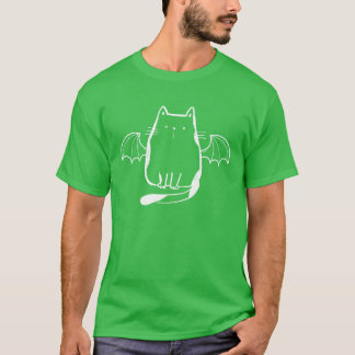 T-shirt Halloween Amoureux des chats Chat Bat Wing Hallowe