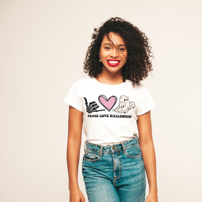 T-SHIRT HALLOWEEN AMUSANT LA PAIX AMOUR HALLOWEEN | SKELET (Créateur téléchargé)