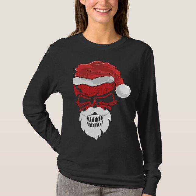 T-shirt Halloween and Christmas Skull Graphic Tees Hallowe (Devant)