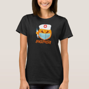 T-shirt Halloween Anesthésie Citrouille Portant Un Masque