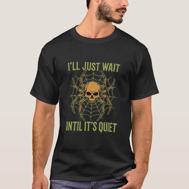 T-shirt Halloween Araignée Crâne Silencieux (Devant)