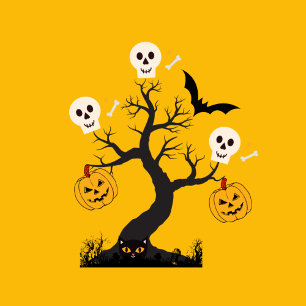 T-shirt Halloween Arbre du crâne
