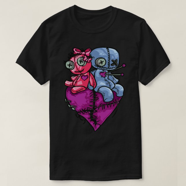 T-shirt Halloween avec des poupées de Voo (Design devant)