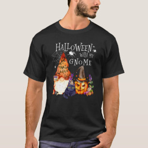 T-shirt Halloween Avec Mes Gnomes Citrouille Chat Noir Hal