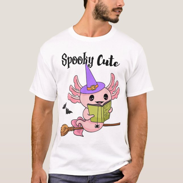 T-shirt Halloween Axolotl Mignon Effrayant (Devant)