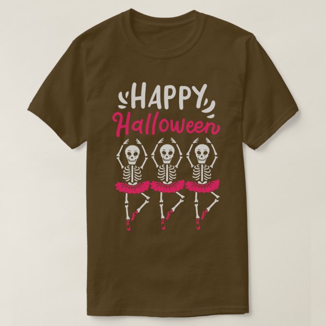 T-shirt Halloween Ballet Dancer Squelette Éffrayant (Design devant)