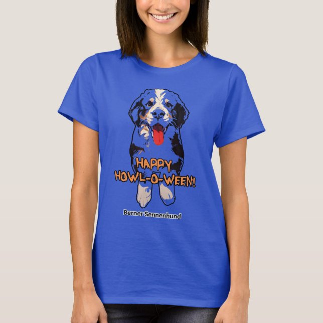 T-shirt HALLOWEEN Berner Sennenhund Bernese Mountain Dog (Devant)