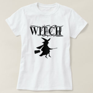 T-shirt Halloween Black Wicked Flying Witch