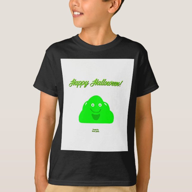 T-shirt Halloween Blob Boys Black Basic T Shirt (Devant)