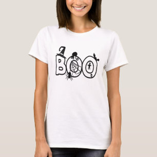 T-shirt Halloween Boo avec sorcières Casquette Black Cat S