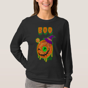 T-shirt Halloween Boo Jack O' Lantern Citrouille Visage