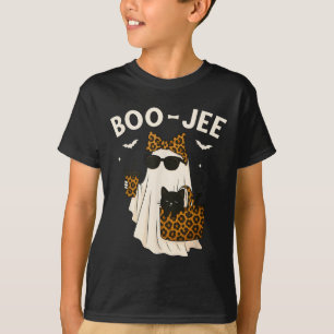 T-shirt Halloween Boo Jee Mignon Léopard Fantôme Café Bouj