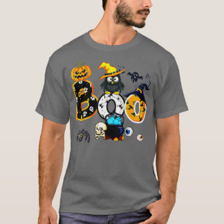 T-shirt Halloween Boo Owl Avec Sorcière Casquette Araignée