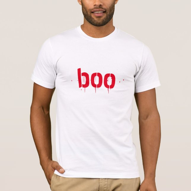T-shirt Halloween boo rouge sanglant effroi (Devant)