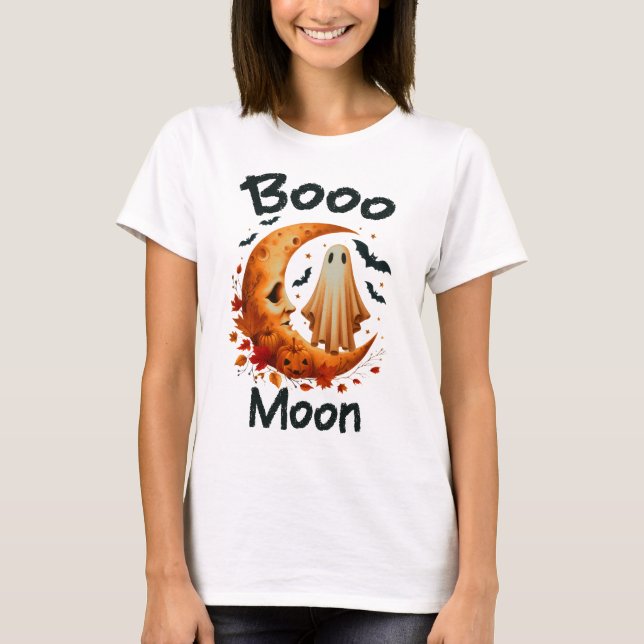 T-shirt Halloween Booo Moon (Devant)