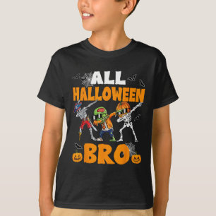T-shirt Halloween Bro Dabbing Skeleton Jack-o'-lantern Boy